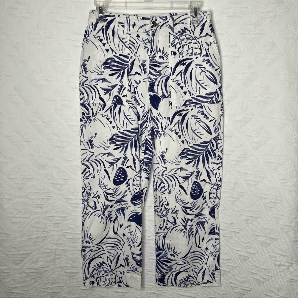 ! Chico's Cotton Tropical Floral Pants